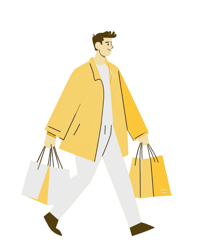 Fashionable Young Man on Shopping Spree